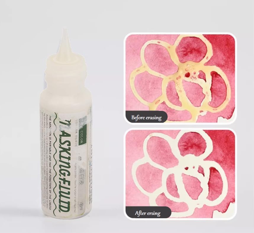 Hztyyier Pigment Covering Liquid, Watercolor White Liquid Art Masking Fluid for Watercolor Painting and Various Art Projects (18ml)