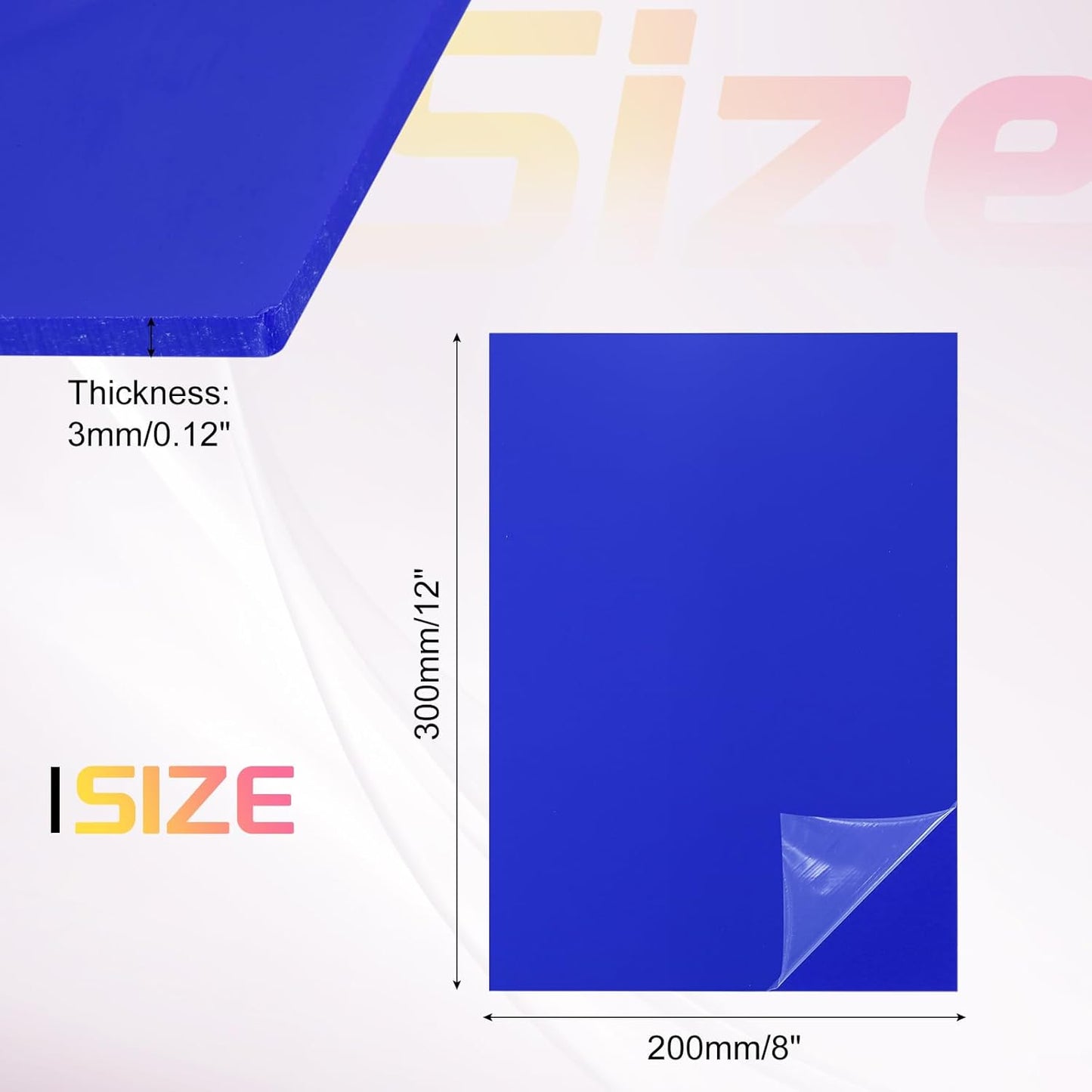 uxcell Acrylic Sheets 12x8 Inch Acrylic Panel 1/8 Inch-3mm Plastic Board for Picture Frames Sign Holders DIY Display Projects Craft, Dark Blue