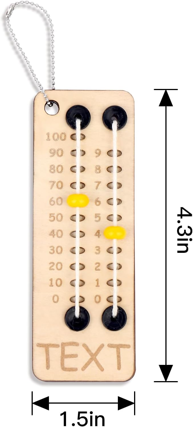 Personalized Multi-Color Beaded Wooden Sewing Row Counter with Name and Chain Knitting Tool Custom Wooden Knitting Row Counter Birthday Gift for Knitting Lovers