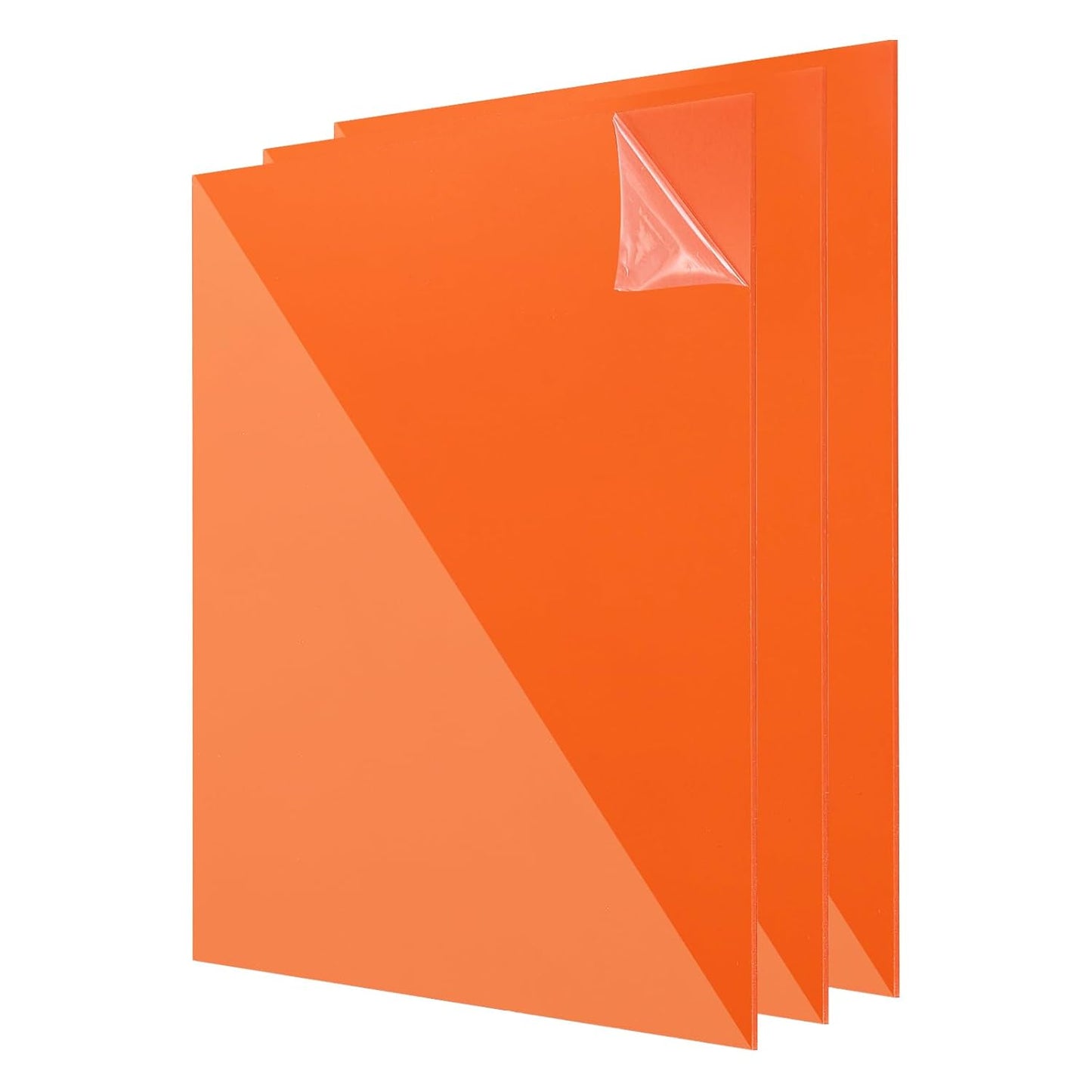 uxcell 3Pcs Acrylic Sheets 12x12 Inch Acrylic Panel 1/8 Inch-3mm Plastic Board for Picture Frames Sign Holders DIY Display Projects Craft, Clear Orange