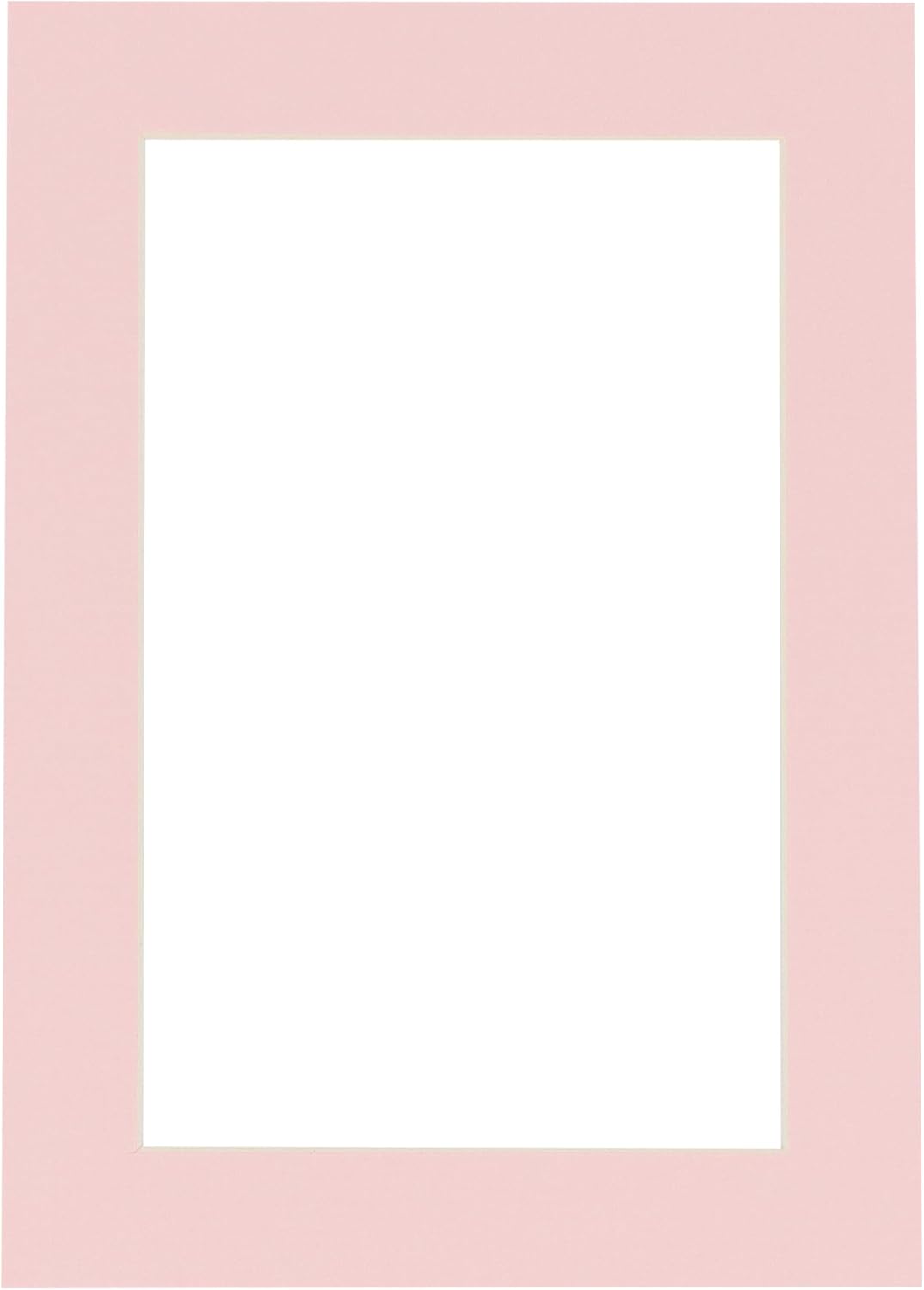 8.5x11 Mat Bevel Cut for 7x9 Photos - Acid Free Soft Pink Precut Matboard with Backing Board and Crystal Clear, Self Seal Photo Mat Bag - for Pictures, Photos, Framing - 4-ply Thickness