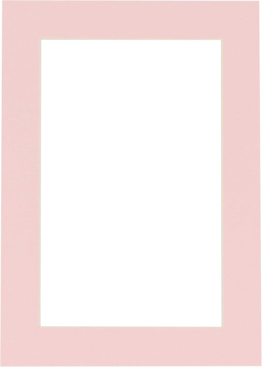 5x7 Mat for 8.5x11 Frame - Precut Mat Board Acid-Free Show Kit with Backing Board, and Clear Bags Soft Pink 5x7 Photo Matte Made to Fit a 8.5x11 Picture Frame Matboard for Framing, Pack of 1 Mat
