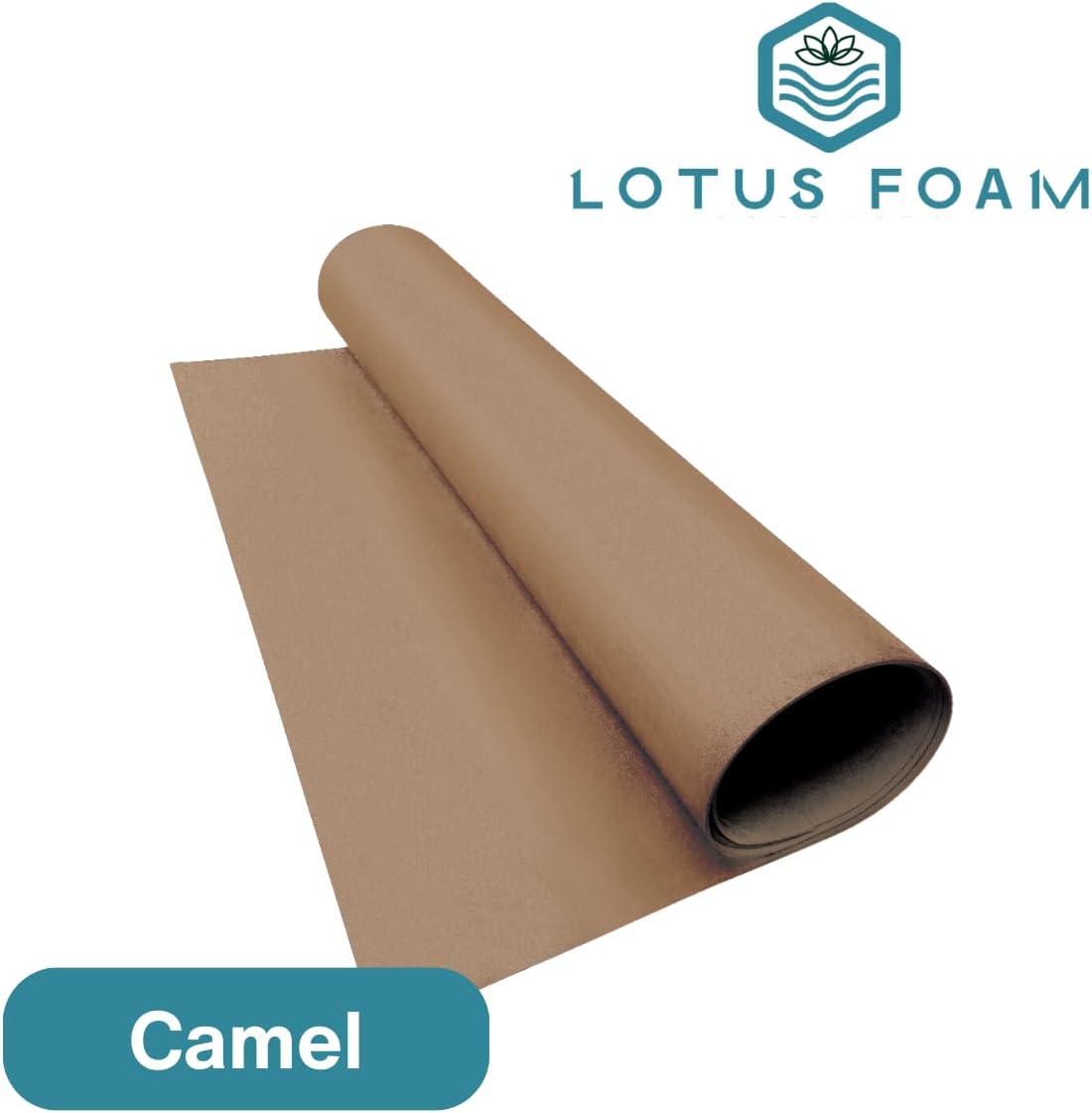LotusFoam Large 3mm EVA Foam Sheet - 44"x 85" High Density Foam 130 kg/m3 for Cosplay, Costumes, Crafts, Flooring, Outdoor Use - 35 Colors (Camel) - Camel