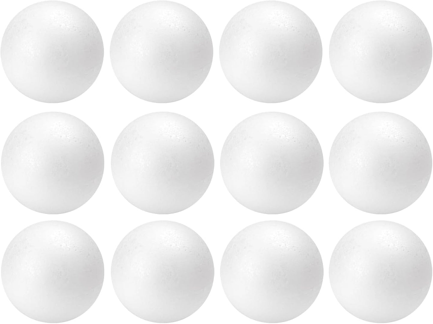 Crafjie 4 Inch Foam Balls, White Smooth Craft Foam Ball for Decoration Household and School Projects, Polystyrene Foam Balls for DIY Arts and Crafts, Modeling (4inch 12pc)