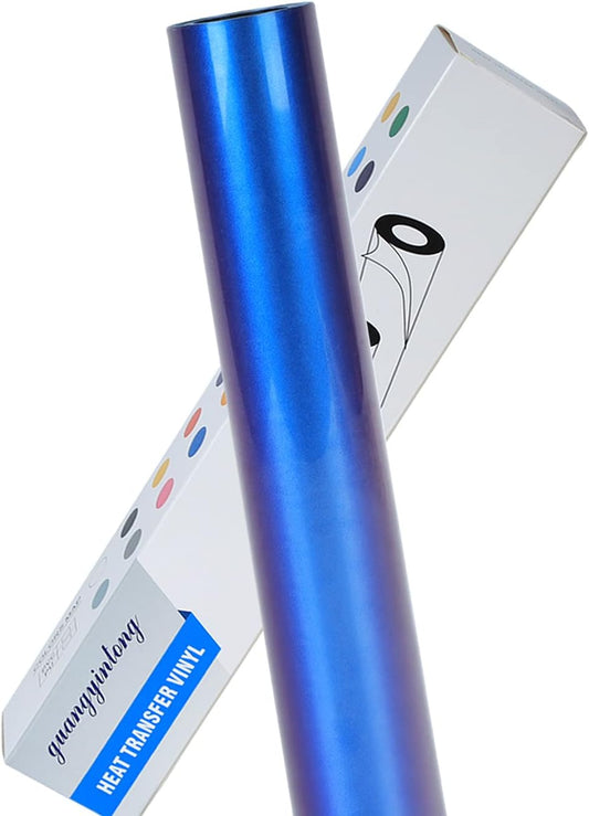 guangyintong Chameleon Heat Transfer Vinyl HTV Rolls, 12" x 8ft Blue to Purple Iron on Vinyl for T-Shirts, Changing Color HTV Vinyl for All Cutter Machines Easy to Cut & Weed for HTV DIY Design