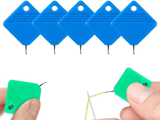 Automatic Needle Threaders for Hand Sewing, 2025 Upgrade Embroidery Floss, Sewing Machine Needle Threader, Sewing Supplies Tool, Fits All Needle Sizes (5, Blue)