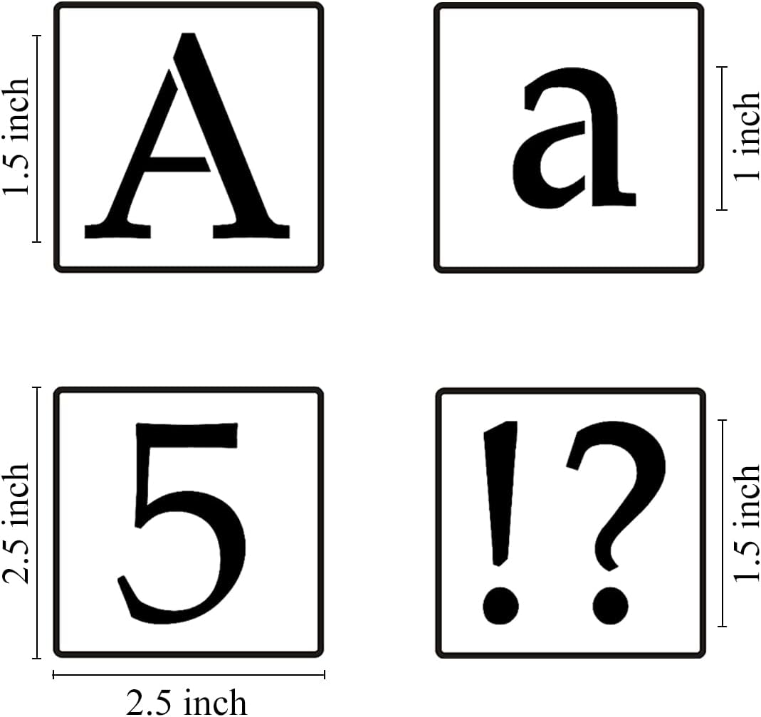 1.5 Inch Alphabet Letter Stencils for Painting - 70 Pack Letter and Number Stencil Templates with Signs for Painting on Wood, Reusable Letters and Numbers Stencils for Chalkboard Wood Signs & Wall Art
