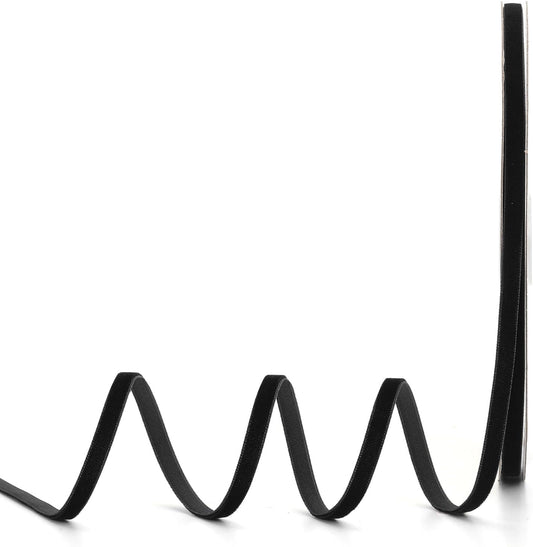 Black Velvet Ribbon,1/4" W x 20Yd Single Face,Great for Gift Wrapping,Hair Bows,Handmade Craft and Christmas,Wedding Decoration (1/4" Black)