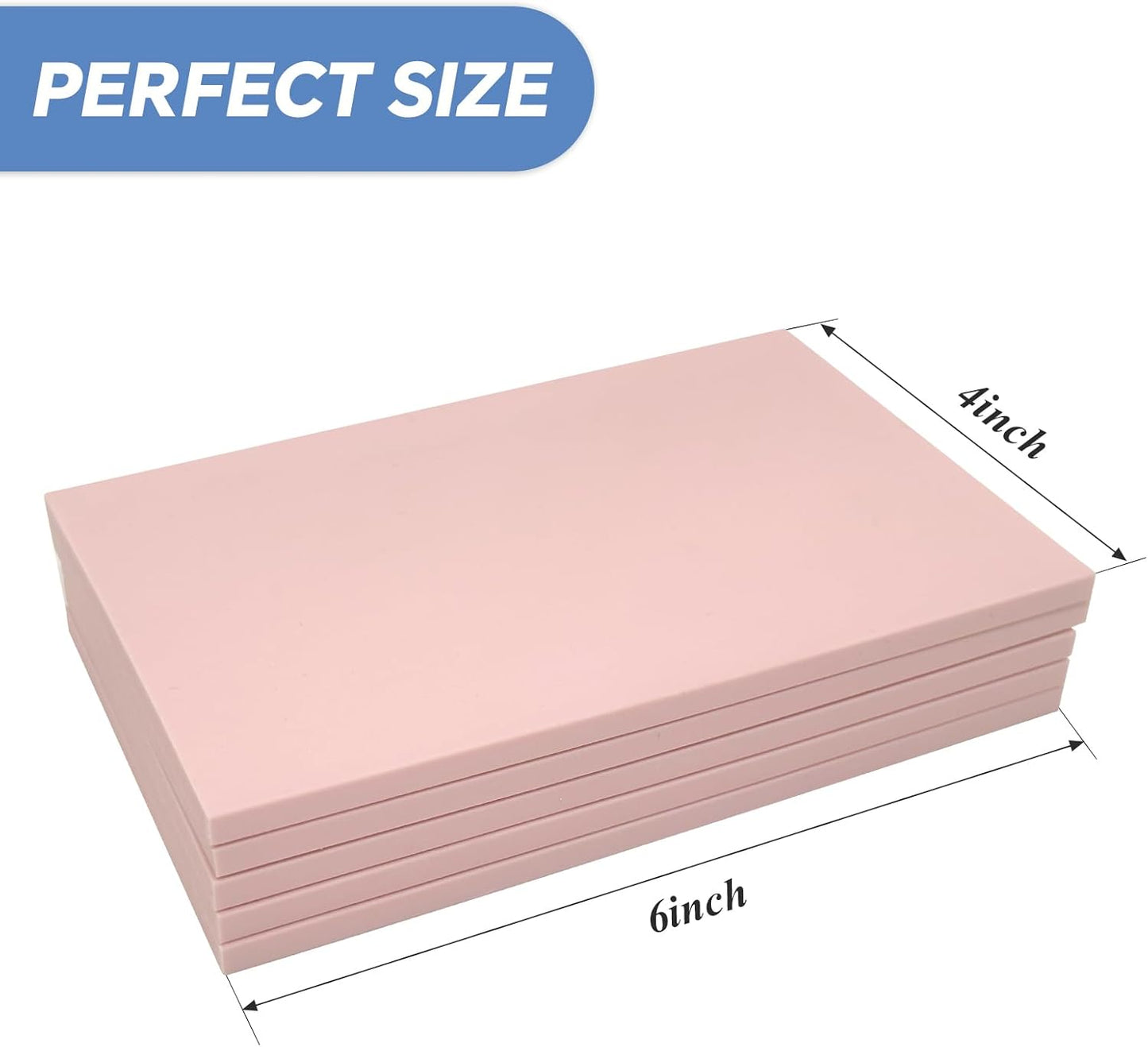 15 Pack 4"x6" Pale Pink Rubber Stamp Carving Blocks Pink Rubber Carving Blocks Linoleum Block for Stamp Maker Printmaking Supplies