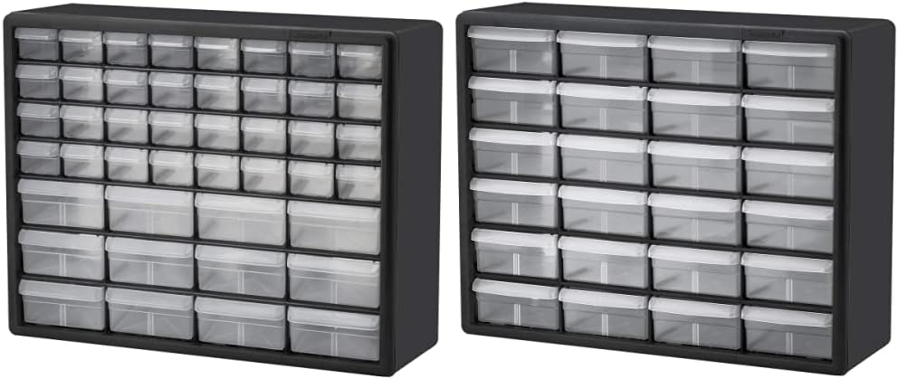 Akro-Mils 10124 24 Drawer Plastic Parts Storage Hardware and Craft Cabinet, 20-Inch x 16-Inch x 6.5-Inch, Black
