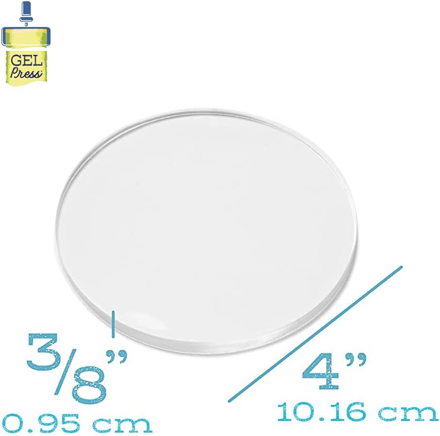 Gel Press Monoprinting Print Plate - 4” Circle (10.2 cm) Gel Plate - Printmaking Supplies - Reusable Gel Printing Plates for Press Art for Card Making, Scrapbooking, Journaling, Arts & Crafts