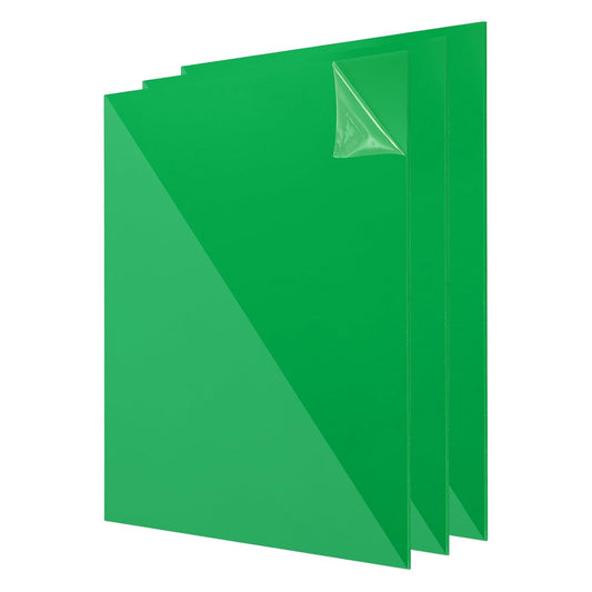 uxcell 3Pcs Acrylic Sheets 8x8 Inch Acrylic Panel 1/8 Inch-3mm Plastic Board for Picture Frames Sign Holders DIY Display Projects Craft, Clear Green
