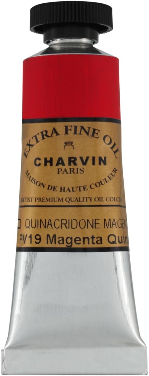 Charvin Extra Fine Oil Paint, Quinacridone Magenta 20 ml - Triple-Milled, Rich Texture, Poppy Oil-Based, Light-Fast, Handmade, Archival Quality