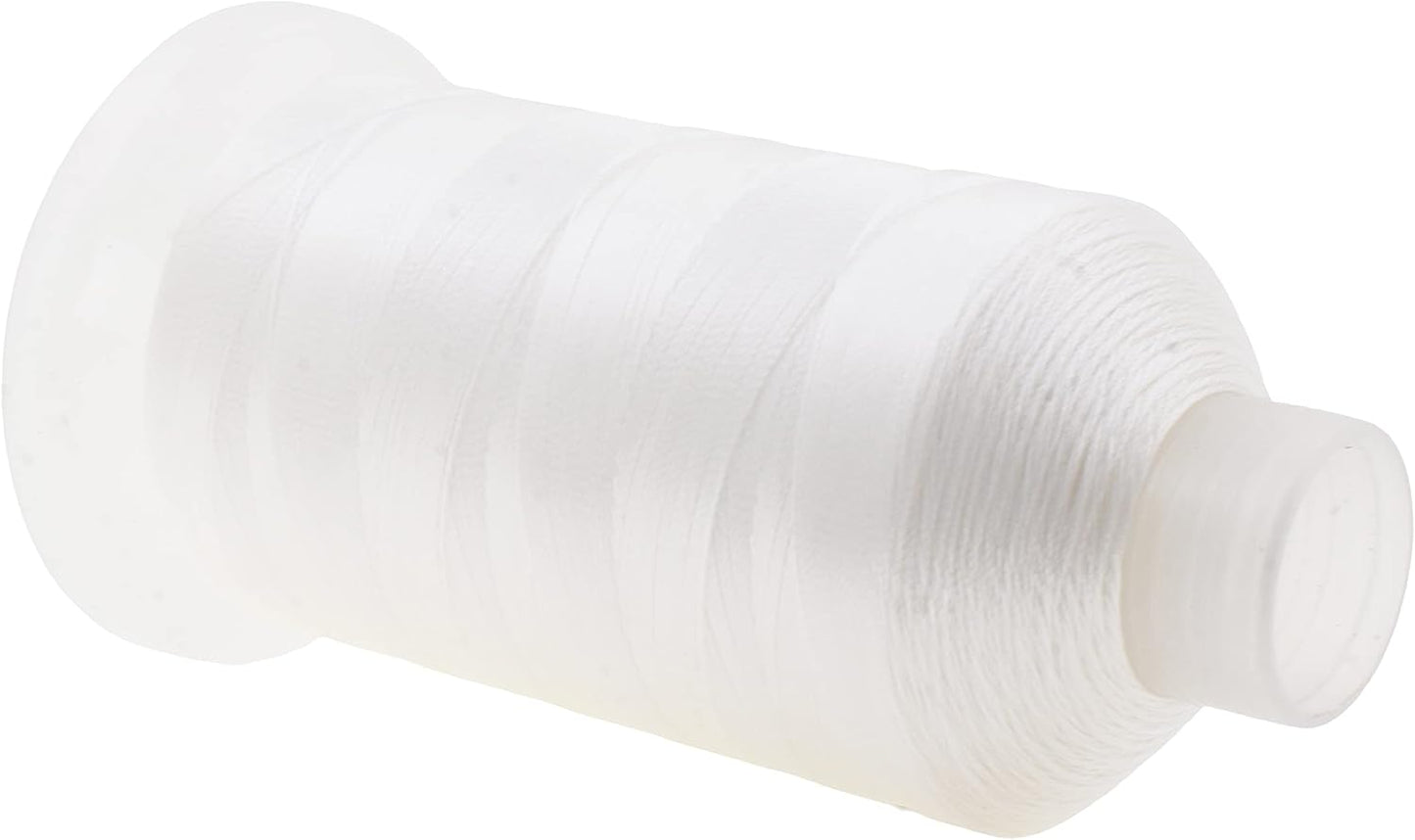 Mandala Crafts White Heavy Duty Thread -1500 Yds Tex 90 Thread for Sewing Drapery Jeans Leather Hair - Bonded Polyester Thread Outdoor Marine Upholstery Threads