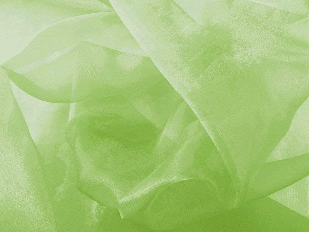 Organza Fabric 10 Yard Bridal Solid Sheer Bolt for Home Décor, Table Décor, Bridal, Fashion, Crafts, Decorations Silky Shiny Organza 44" - (10 Yard, Lime)