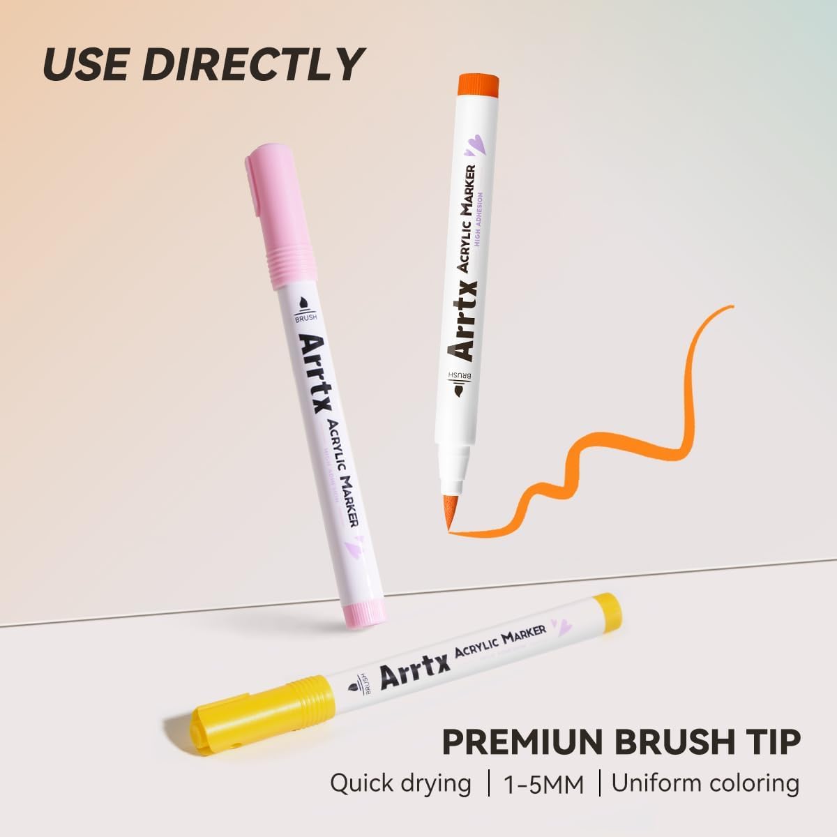 Arrtx 36 Colors Acrylic Marker for Rock Painting, Extra Brush Tip Paint Markers, Art Supplies, Fabric Markers, Waterproof Paint DIY Crafts Making