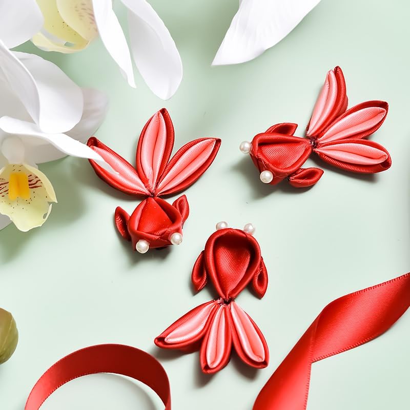 YAMA Red Double Face Satin Ribbon 7/8 Inch 25 Yards Red Silk Ribbon for Christmas Tree Gift Wrapping Hair Cabinets