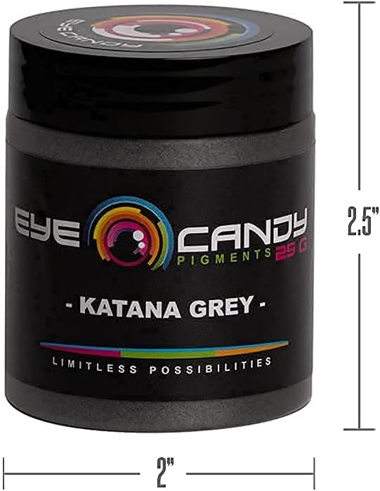 Eye Candy Pigments Premium Grey Mica Powder - Katana Grey (25gr) - for Epoxy, Resin, Soap, Paint, Woodworking, Acrylic Pouring, Bath Bombs, Fishing Lures - DIY Arts and Crafts Additive