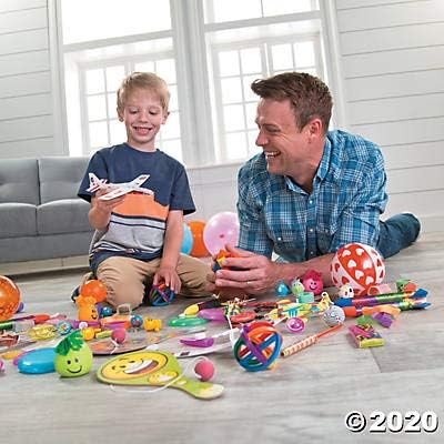 Fun Express Mega Bendable Toy Bulk Assortment 100 Pieces - Party Favors for Kids 4-8 & 8-12 | Classroom Prizes, Treasure Box Toys, Goodie Bag Stuffers | Birthday Party Supplies & Halloween Rewards