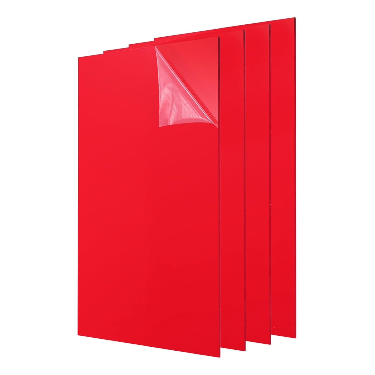 uxcell 4Pcs Acrylic Sheets 12x6 Inch Acrylic Panel 1/8 Inch-3mm Plastic Board for Picture Frames Sign Holders DIY Display Projects Craft, Red