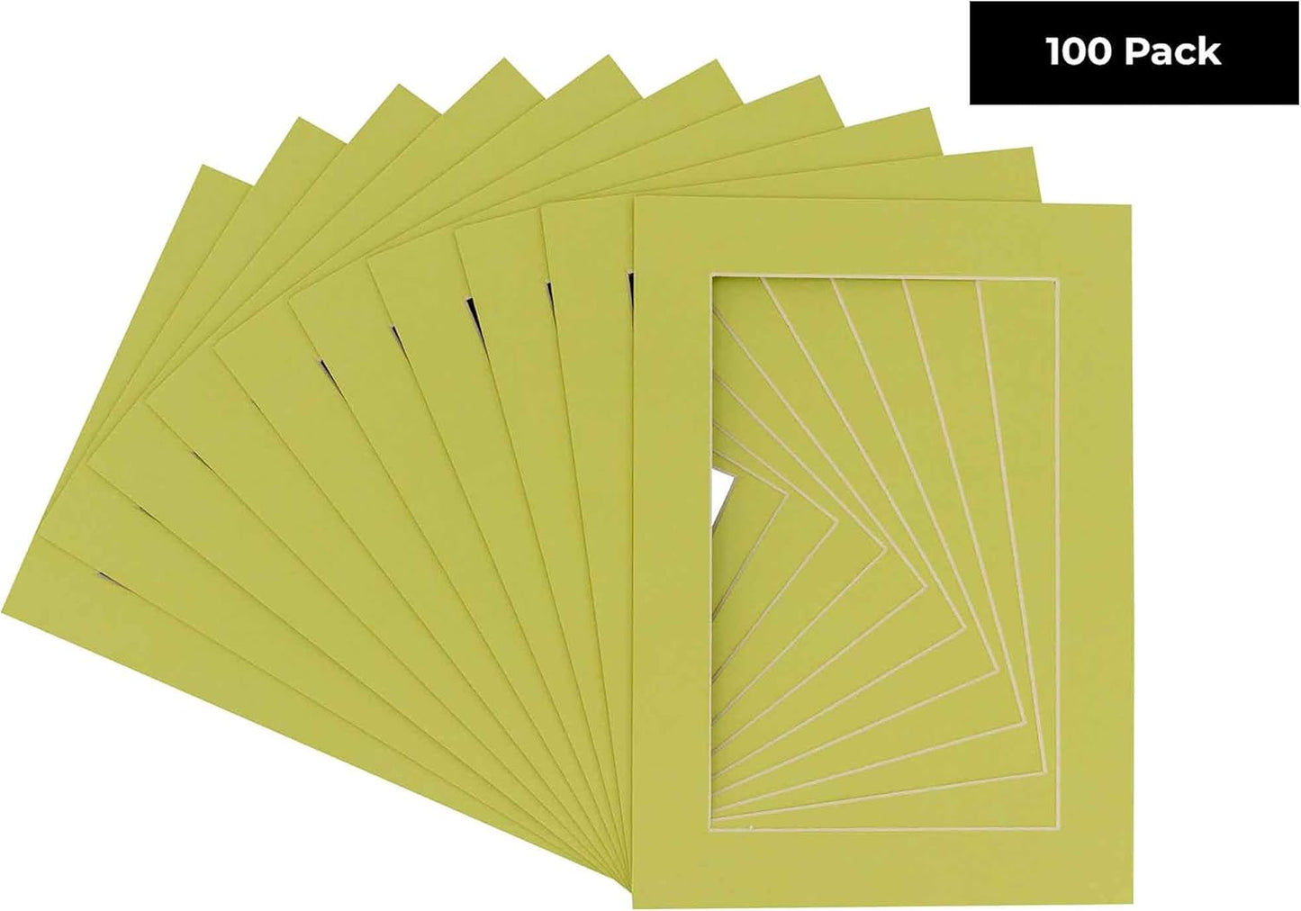 5x7 Mat for 8.5x11 Frame - Precut Mat Board Acid-Free Pistachio Green 5x7 Photo Matte For a 8.5x11 Picture Frame, Premium Matboard for Family Photos, Show Kits, Art, Picture Framing, Pack of 100 Mats