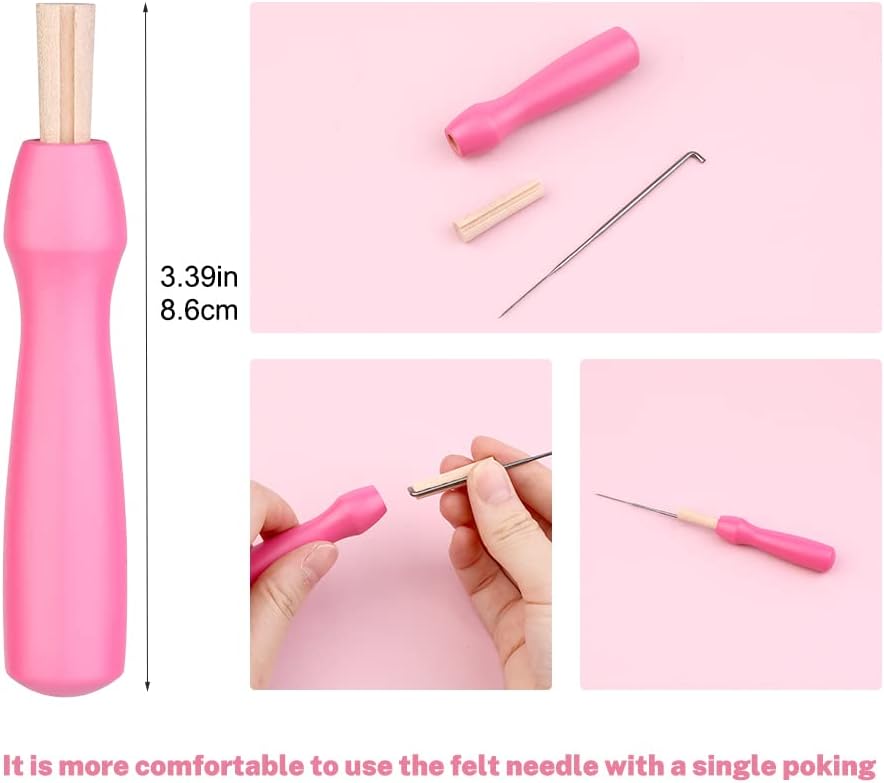 Mayboos Needle Felting Kit,Needle Felting Pad,Needle Felting Tool with 6"x6"Needle Felting Mat,Felting Needles for Wool,Leather Finger Guards,Good for Any Felting