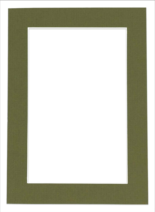8x10 Mat for 6x8 Photo - Precut Dill Green Picture Matboard for Frames Measuring 8 x 10 Inches - Bevel Cut to Display Art Measuring 6 x 8 Inches - Acid Free ONE MAT with Backing Board & Clear Bag