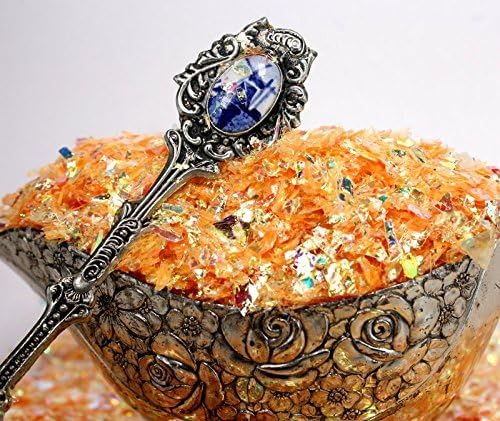 Golden Orange Iridescent Ice Flakes Glitter Flakes for Nail Art - Lightweight Holographic Polyester - 311-4373 - 1/2 oz (14 grams)