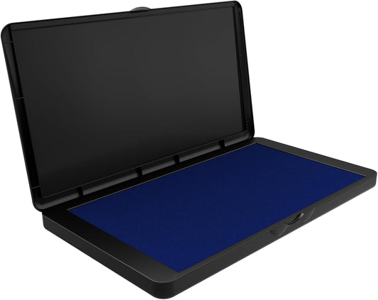 Large Stamp Pad, 6.1 x 3.4 Inch Blue Ink Pad Premium Quality Felt Pad Rubber Stamp Ink Pad for Office, Home