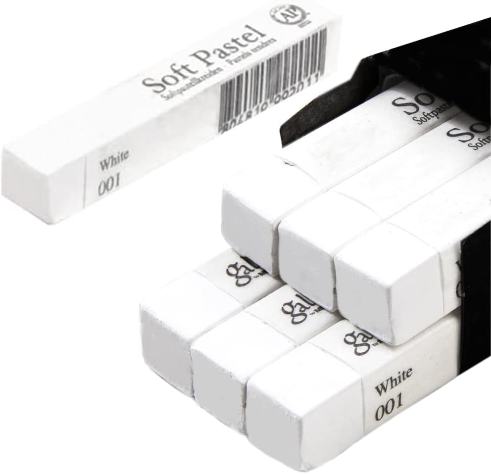 6pcs Square White Soft Pastel Set, Professional Artist's Sketching Chalk Pastels Sticks Oil Painting Kit Art Crayons Non Toxic Individual Color Drawing Soft Pastels for Artist,Beginner