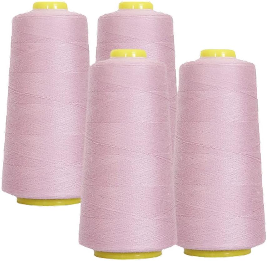 AK TRADING CO. 4-Pack Violet All Purpose Sewing Thread Cones (6000 Yards Each) of High Tensile Polyester Thread Spools for Sewing, Quilting, Serger Machines, Overlock, Merrow & Hand Embroidery