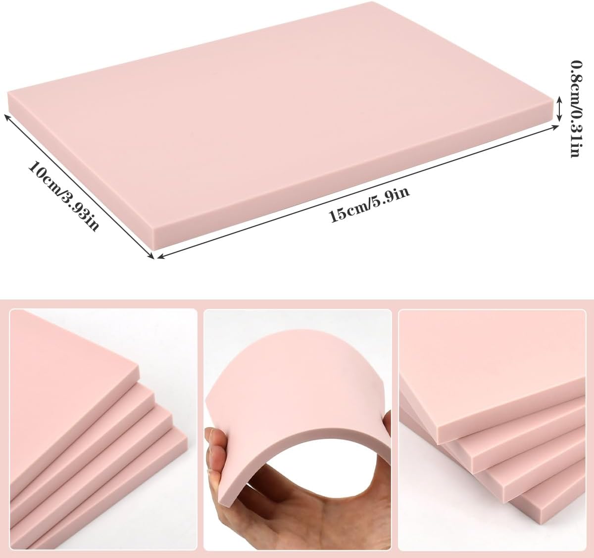 12 Pack Linoleum Blocks for Printmaking with Cutter Tools, Pink Rubber Carving Blocks Linoleum Block Stamp Making Kit for DIY Printmaking, Printing and More Crafts