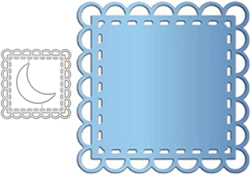Cutting Dies Metal Stencils Scrapbooking Tools DIY Embossing Template for Paper Card Making Album Arts Crafts Supplies (Moon Frame-6.9x6.9cm)