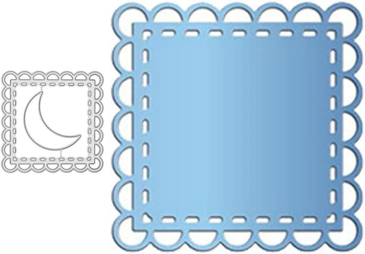 Cutting Dies Metal Stencils Scrapbooking Tools DIY Embossing Template for Paper Card Making Album Arts Crafts Supplies (Moon Frame-6.9x6.9cm)