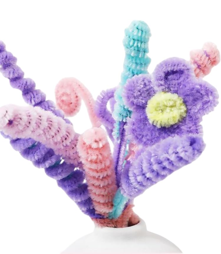 100 Pieces Pipe Cleaners Chenille Stem, Solid Candy Pink Color Pipe Cleaners Set for Pipe Cleaners DIY Arts Crafts Decorations, Chenille Stems Pipe Cleaners (Light Pink)