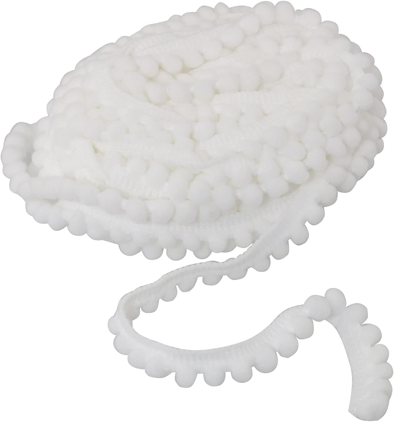 10 Yards Mini Pom Pom Trim Ball Fringe Ribbon Tassel Curtain Carpet Lace Clothes Pillow Decoration Craft Ribbon Sewing Tassel Decoration, White