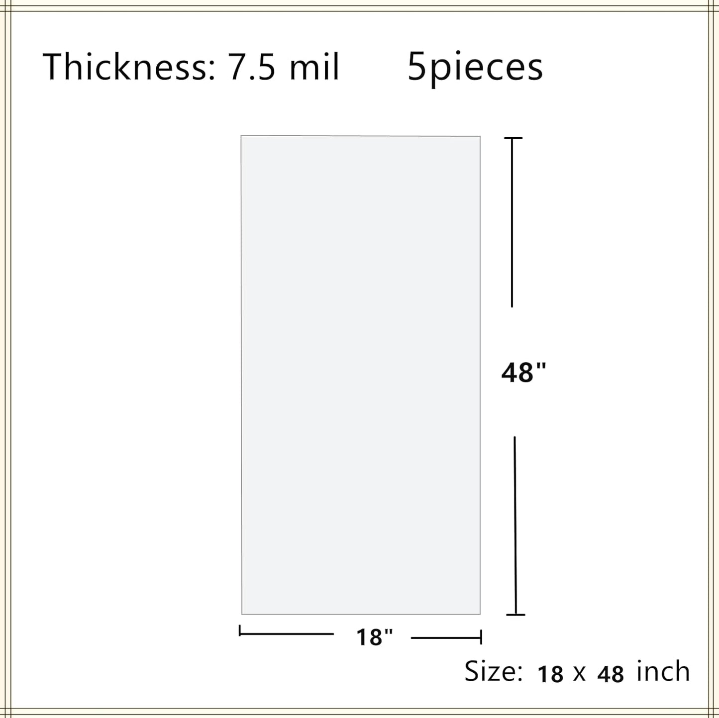 Clear Craft Plastic Sheets, Blank Stencil 18" x 48" 5 Strong and Flexible Transparent Acetate Mylar Sheet for Cricut