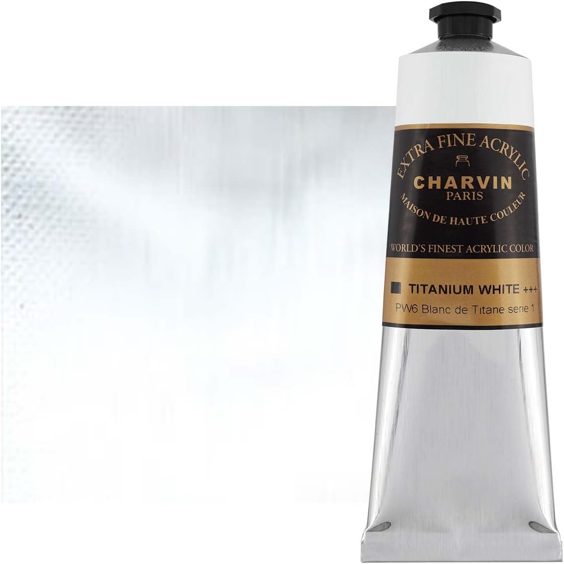 Charvin Extra Fine Professional Acrylic Paint - Titanium White, 150ml Tube, Triple-Milled, Lightfast Pigments, Open Stock Artist Acrylic Paints in Nature-Inspired Hues