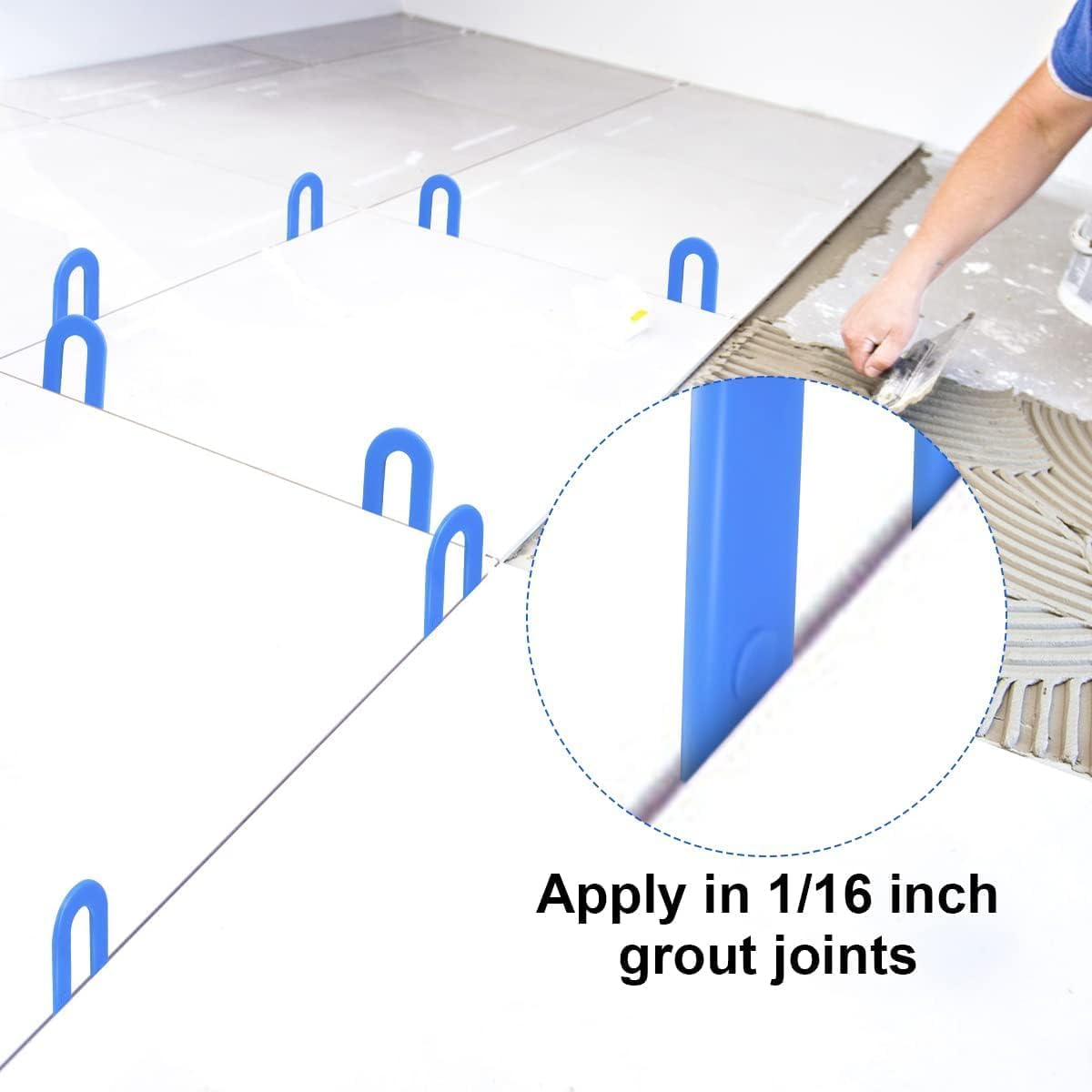 DGSL Tile Leveling System Tile Spacers 1/16 Inch, 300 pieces Horseshoe Shim U Shape Plastic Tile Leveling Clips for Various Types of Tile Leveling