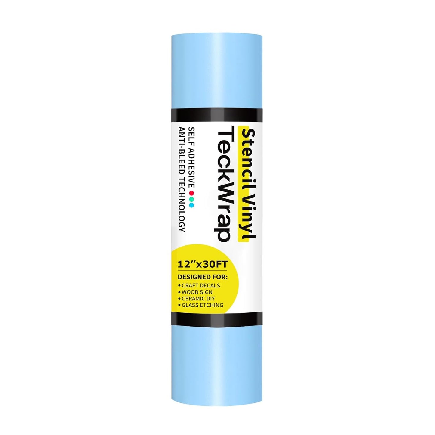 TECKWRAP Blue Stencil Vinyl - Blue Stencil Film for Craft Cutter - Removable Vinyl Stencil Paper - Easy to use, No Residue, Multi-Purpose (12” x 30FT)