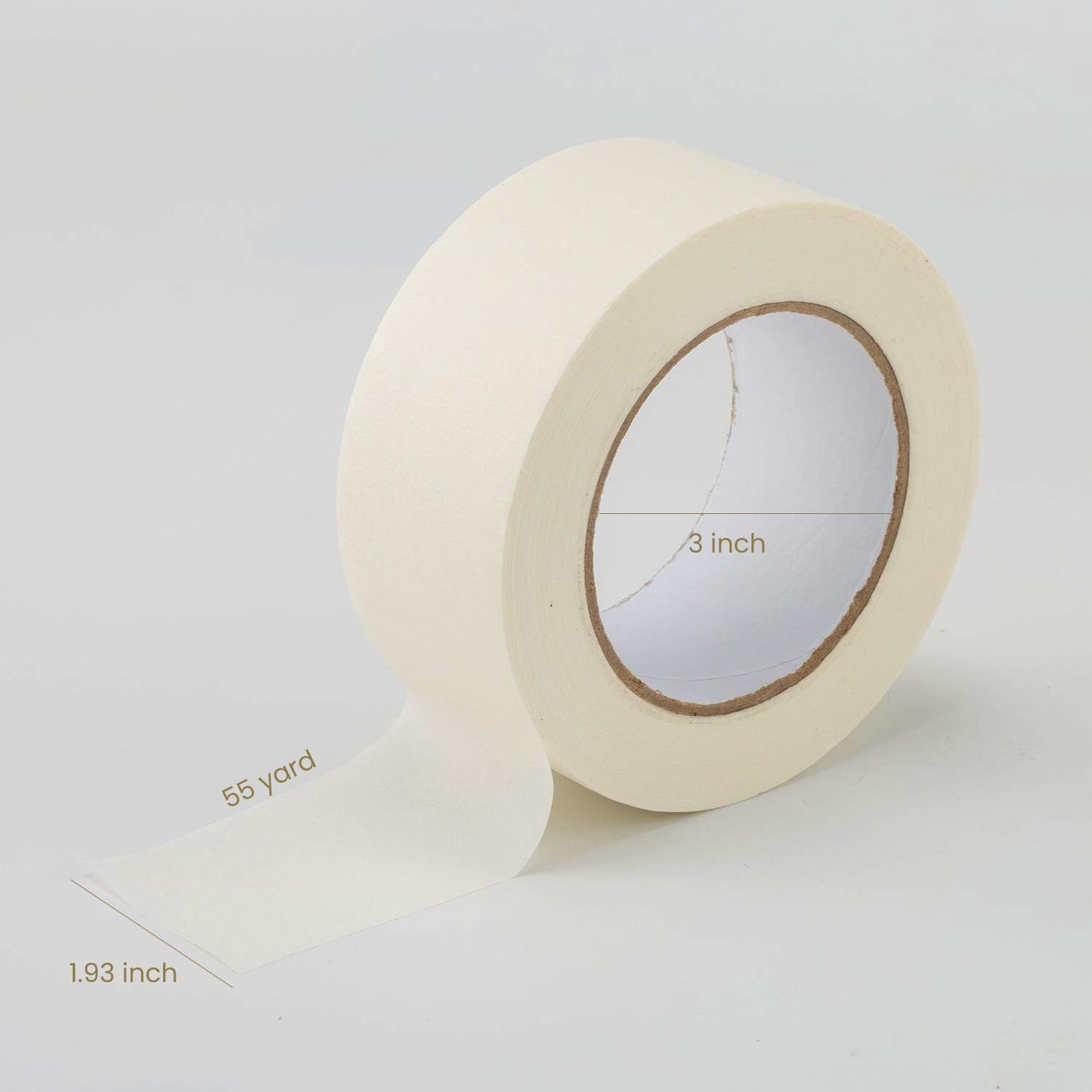 Lichamp Wide Masking Tape 2 inches, 1pc General Purpose Beige Masking Tape White Masking Paper, 1.95 inches x 55 Yards (Pack of 2)