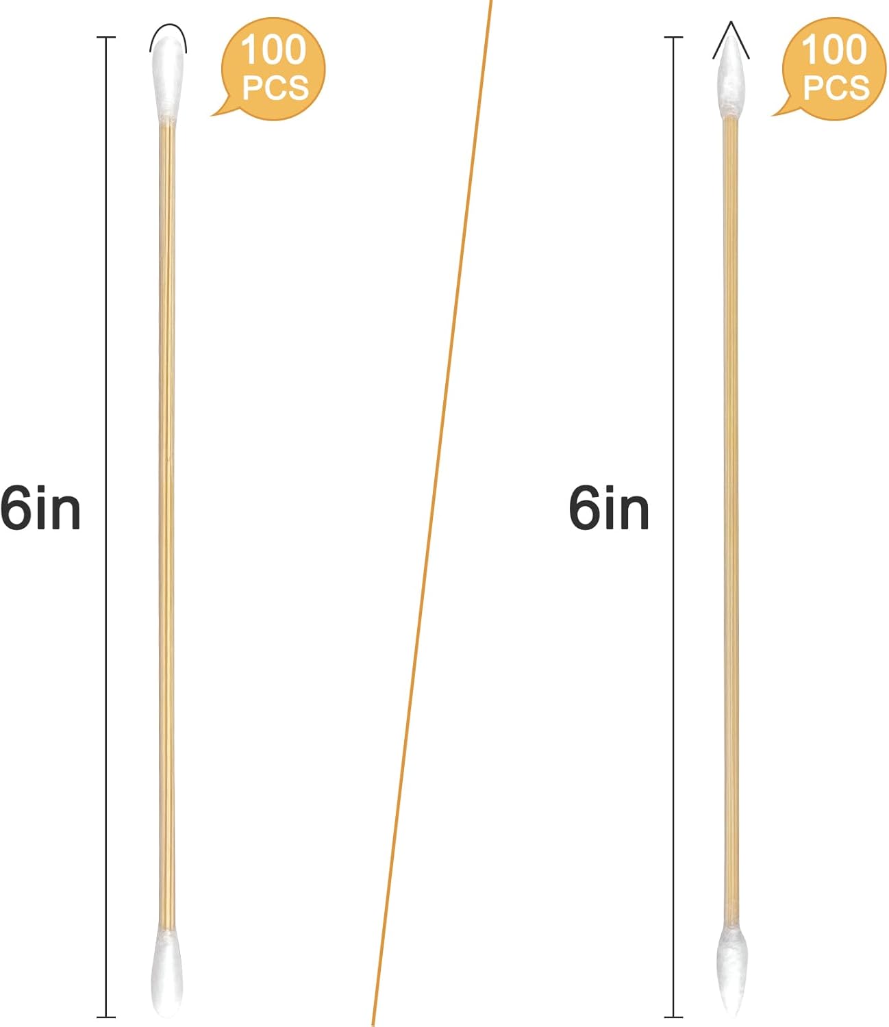 Eyxformula 200/400 Pcs Gun Cleaning Swabs with Double Pointed Tips, 6 Inch Sturdy Bamboo Sticks, Lint Free Long Cotton Swabs for Firearm Maintenance, Precision Cleaning Pistol, Rifle, Handgun, Shotgun
