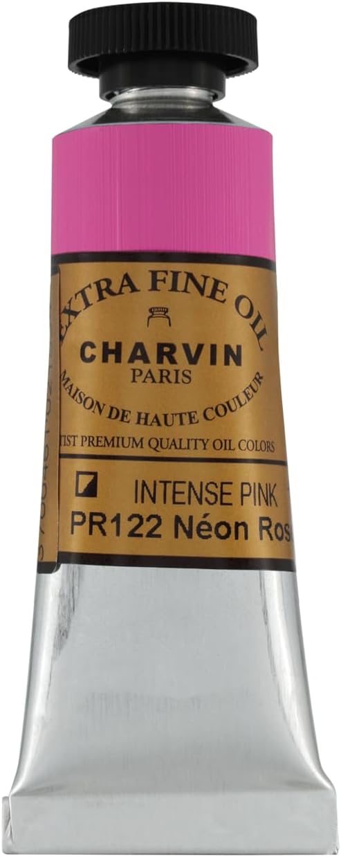 Charvin Extra Fine Oil Paint, Intense Pink 20 mL - Triple-Milled, Rich Texture, Poppy Oil-Based, Light-Fast, Handmade, Archival Quality
