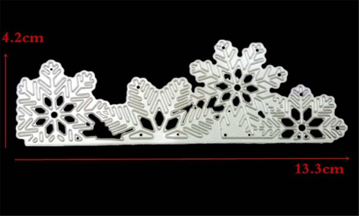Metal Cutting Dies DIY Merry Christams Embossing Stencil Template Scrapbooking Card Making Mold Photo Album Arts Crafts Tools (Snowflakes label-13.3x4.2cm)