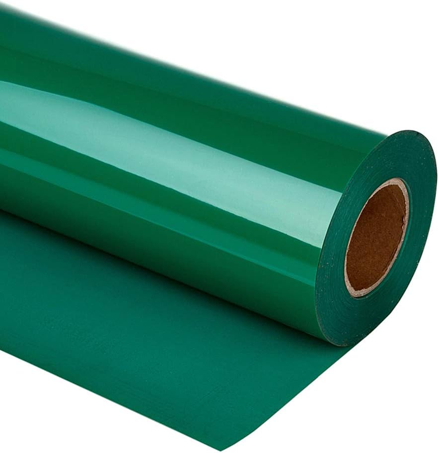 Guangyintong Heat Transfer Vinyl Green HTV Rolls, 12" x 10ft Iron on Vinyl for T-Shirts, Matte Surface HTV for All Cutter Machine, Easy to Cut & Weed for DIY Design