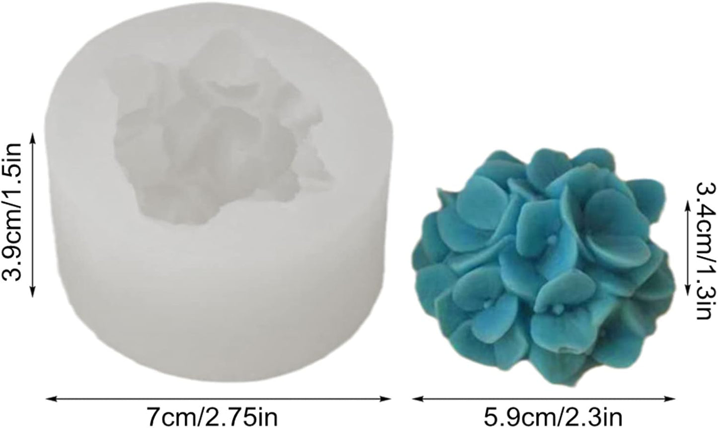 Hydrangea Flower Candle Soap Silicone Mold Fondant Chocolate Candy Cake Decorating Mould Resin Clay Baking Pastry Tools