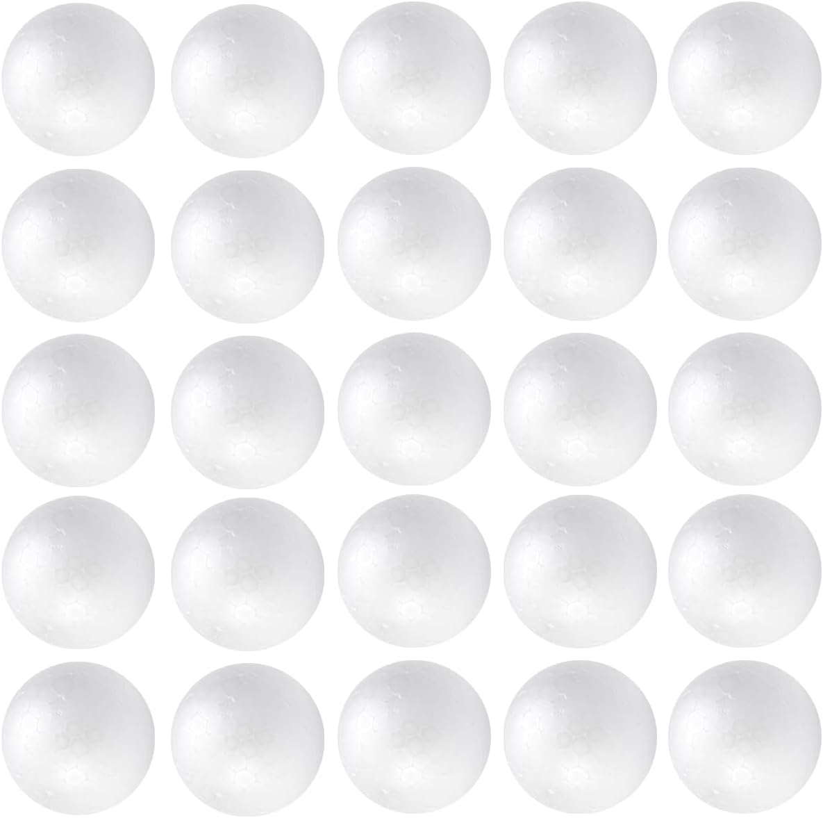 Crafjie Craft Foam Balls 25-Pack 1.5 Inches in Diamete, Smooth and Durable Foam Balls, for DIY Crafting and Decoration, White