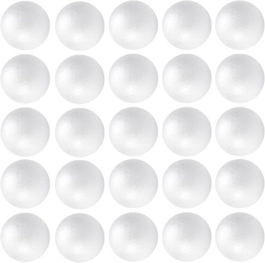 Crafjie Craft Foam Balls 25-Pack 1.5 Inches in Diamete, Smooth and Durable Foam Balls, for DIY Crafting and Decoration, White