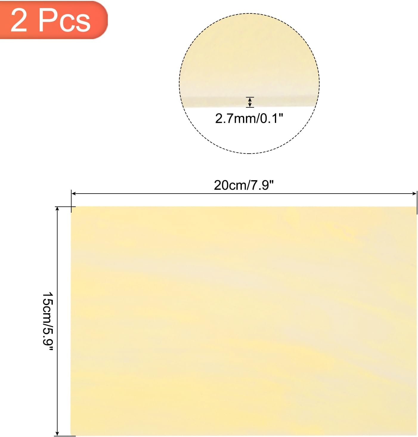 MECCANIXITY 2 Pcs Stained Glass Sheet Mosaic Tile 7.9 Inch x 5.9 Inch Light Brown Stained Glass Sheets for Crafts DIY Art Project