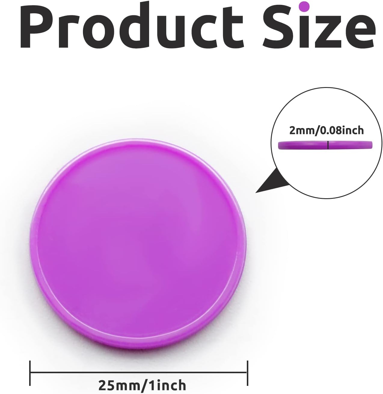 Set of 100 Opaque Plastic Learning Counters Mini Poker Chips Game Tokens with Storage Box (Black+White+Blue+Purple, 1 Inch)